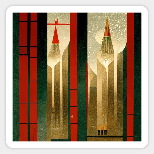 Festive Aesthetic - Art Deco Christmas II Sticker by RoseAesthetic